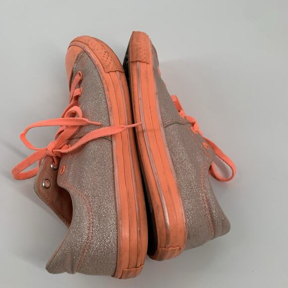 Converse All Star Sparkly Neon Low Top Sneakers Size 6 Juniors Big Kids Orange - Picture 5 of 8